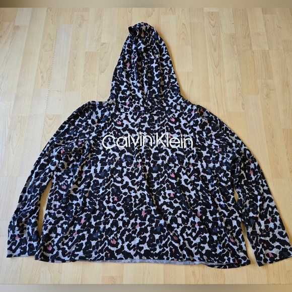 Calvin Klein Leopard Print Hooded Top Size XL - Picture 3 of 13